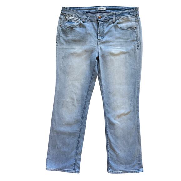 Kensie Jeans Women's Size 12/31 Sz 12 Blue Straight Crop High Rise Preppy - Picture 1 of 12
